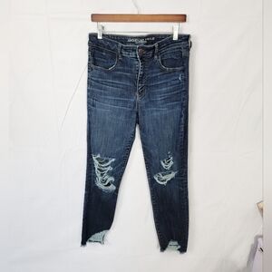 American Eagle Outfitters Size 12 Blue Ankle Cropped Jeans